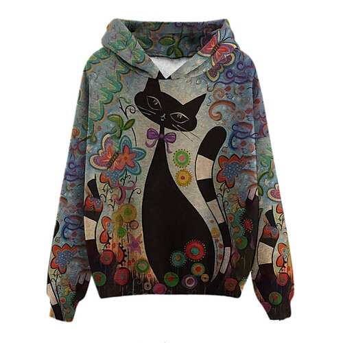 Women's Plus Size Tops Hoodie Sweatshirt Animal Cat Print Long Sleeve V Neck Streetwear Daily Weekend Cotton Fall Winter Gray Purple
Women's Plus Size Tops Hoodie Sweatshirt Animal Cat Print Long Sleeve V Neck Streetwear Daily Weekend Cotton Fall Winter Gray Purple