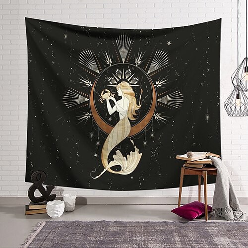 Tapisserie murale sirène art décor couverture rideau suspendu maison chambre salon décoration polyester
Tapisserie murale sirène art décor couverture rideau suspendu maison chambre salon décoration polyester