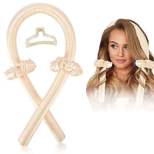 

Women Heatless Hair Curlers For Long Hair No Heat Silk Curls Headband You Can To Sleep In Overnight Soft Foam Hair Rollers Curling Ribbon and Flexi Rods for Natural Hair