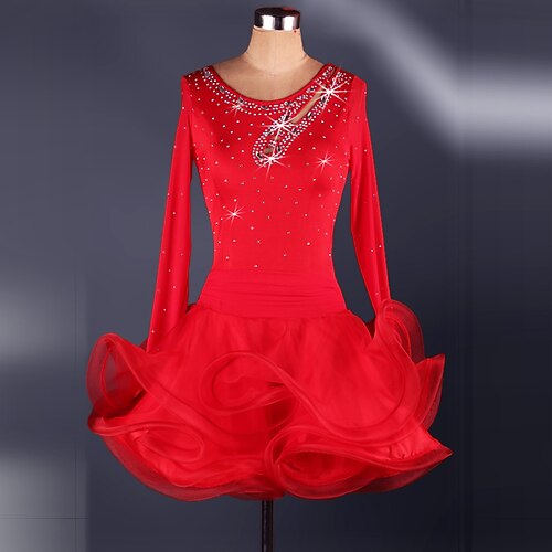 Latin Dance Dress Crystals / Rhinestones Women's Training Performance Long Sleeve Natural Polyester
Latin Dance Dress Crystals / Rhinestones Women's Training Performance Long Sleeve Natural Polyester
