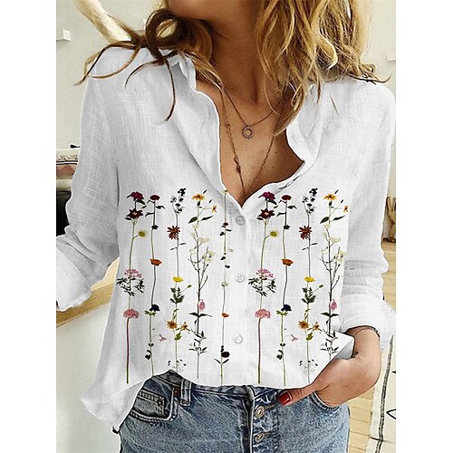Damen Hemd Bluse Weiß Gelb Blau Graphic Blumen Taste Bedruckt Langarm Täglich Wochenende Strassenmode Brautkleider schlicht Hemdkragen Standard Blume S
Damen Hemd Bluse Weiß Gelb Blau Graphic Blumen Taste Bedruckt Langarm Täglich Wochenende Strassenmode Brautkleider schlicht Hemdkragen Standard Blume S