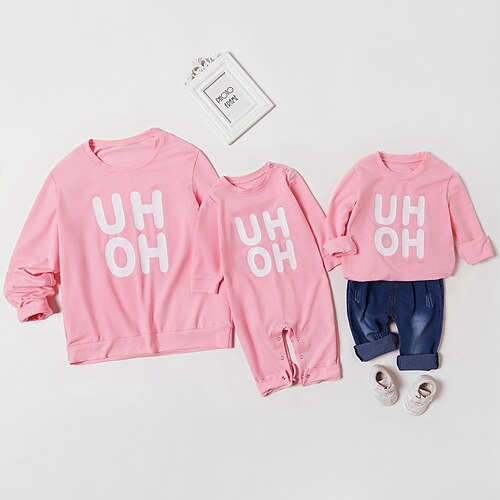 Mommy and Me T shirt Tops Cotton Letter Daily Wear Light Pink Long Sleeve Daily Matching Outfits / Winter
Mommy and Me T shirt Tops Cotton Letter Daily Wear Light Pink Long Sleeve Daily Matching Outfits / Winter