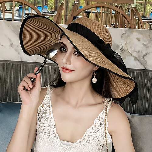 Womens Sun Straw Hat Wide Brim UPF 50 Summer Hat Foldable Roll up Floppy Beach Hats for Women
Womens Sun Straw Hat Wide Brim UPF 50 Summer Hat Foldable Roll up Floppy Beach Hats for Women
