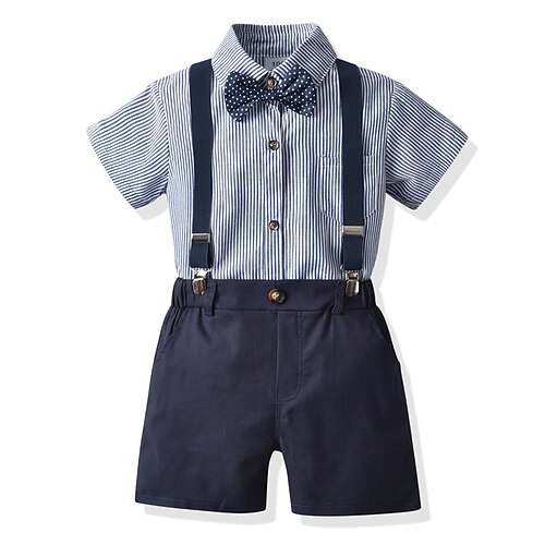 Kids Boys' Suit Blazer FormalSet Clothing Set 2 Pieces Short Sleeve Blue Striped Cotton Home Casual / Daily Basic Cool Regular 2-6 Years / Summer
Kids Boys' Suit Blazer FormalSet Clothing Set 2 Pieces Short Sleeve Blue Striped Cotton Home Casual / Daily Basic Cool Regular 2-6 Years / Summer
