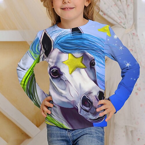 Kids Girls' T shirt Animal School 3D Print Long Sleeve Active 4-12 Years Fall Blue
Kids Girls' T shirt Animal School 3D Print Long Sleeve Active 4-12 Years Fall Blue