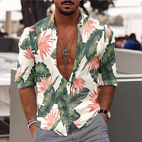 Men's Shirt 3D Print Tropical Palm Leaf Plus Size Collar Street Casual 3D Print Button-Down Long Sleeve Regular Fit Tops Casual Fashion Hawaiian Breathable Green / Sports
Men's Shirt 3D Print Tropical Palm Leaf Plus Size Collar Street Casual 3D Print Button-Down Long Sleeve Regular Fit Tops Casual Fashion Hawaiian Breathable Green / Sports