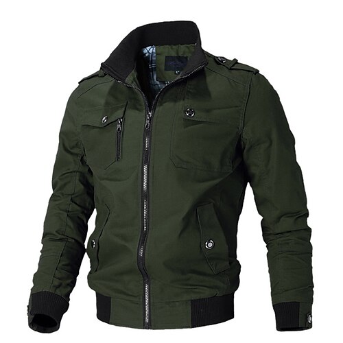 Men's Military Cotton Lightweight Jacket Casual Stand Collar Outwear for sports outdoor camping hiking
Men's Military Cotton Lightweight Jacket Casual Stand Collar Outwear for sports outdoor camping hiking