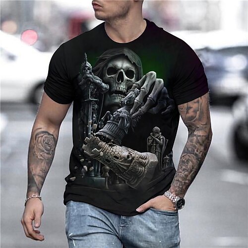 Men's Unisex T shirt Tee Shirt Tee Skull Graphic Prints Crew Neck Black 3D Print Daily Holiday Short Sleeve Print Clothing Apparel Designer Casual Big and Tall / Summer / Summer
Men's Unisex T shirt Tee Shirt Tee Skull Graphic Prints Crew Neck Black 3D Print Daily Holiday Short Sleeve Print Clothing Apparel Designer Casual Big and Tall / Summer / Summer