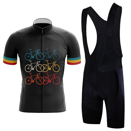 21Grams Men's Cycling Jersey with Bib Shorts Short Sleeve Mountain Bike MTB Road Bike Cycling Black Graphic Bike Clothing Suit 3D Pad Breathable Quick Dry Moisture Wicking Back Pocket Polyester
21Grams Men's Cycling Jersey with Bib Shorts Short Sleeve Mountain Bike MTB Road Bike Cycling Black Graphic Bike Clothing Suit 3D Pad Breathable Quick Dry Moisture Wicking Back Pocket Polyester
