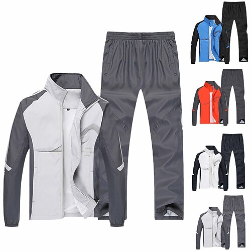 Men's Tracksuit Sweatsuit 2 Piece Zipper Pocket Spring Long Sleeve Mid Waist Warm Breathable Soft Fitness Running Jogging Sportswear Activewear Color Block White Blue Light Gray / Fall / Winter
Men's Tracksuit Sweatsuit 2 Piece Zipper Pocket Spring Long Sleeve Mid Waist Warm Breathable Soft Fitness Running Jogging Sportswear Activewear Color Block White Blue Light Gray / Fall / Winter