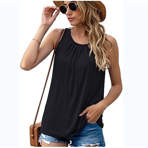 Women's Tank Top Vest Blue Pink Red Plain Sleeveless Holiday Weekend Basic Streetwear Round Neck Regular S
Women's Tank Top Vest Blue Pink Red Plain Sleeveless Holiday Weekend Basic Streetwear Round Neck Regular S