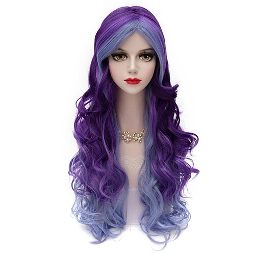

Women's Purple Wig Long Curly Wavy Wig Suitable for Girls Color Wig Christmas Cosplay Costume Party Fluffy Wig Synthetic Charming Hot Gradient Wig