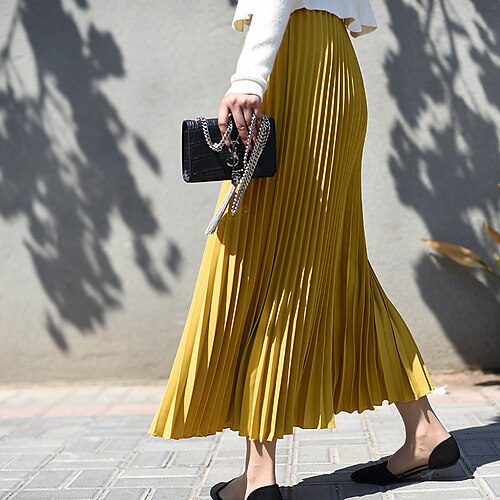 Women's Skirt Maxi Chiffon Green Blue Pink Yellow Skirts Summer Pleated Lined Basic Streetwear Casual Daily Weekend M L / Loose Fit
Women's Skirt Maxi Chiffon Green Blue Pink Yellow Skirts Summer Pleated Lined Basic Streetwear Casual Daily Weekend M L / Loose Fit