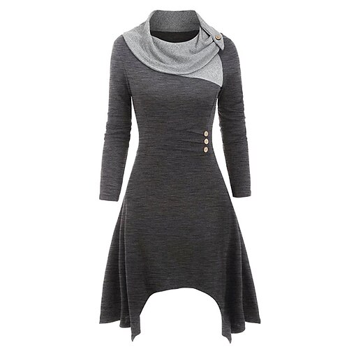 Women's A Line Dress Midi Dress Black Gray Wine Long Sleeve Pure Color Knit Button Fall Spring Turtleneck Modern 2022 L XL XXL 3XL 4XL 5XL
Women's A Line Dress Midi Dress Black Gray Wine Long Sleeve Pure Color Knit Button Fall Spring Turtleneck Modern 2022 L XL XXL 3XL 4XL 5XL