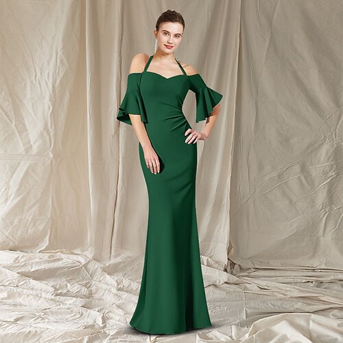 Sheath / Column Mother of the Bride Dress Elegant Off Shoulder Floor Length Chiffon Half Sleeve with Pleats Ruched 2022 / Poet Sleeve
Sheath / Column Mother of the Bride Dress Elegant Off Shoulder Floor Length Chiffon Half Sleeve with Pleats Ruched 2022 / Poet Sleeve
