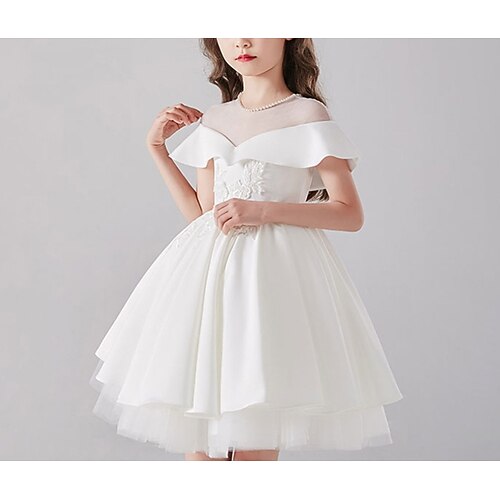 Wedding Party Princess Flower Girl Dresses Jewel Neck Knee Length Tulle Spring Summer with Flower Pure Color Cute Girls' Party Dress Fit 3-16 Years
Wedding Party Princess Flower Girl Dresses Jewel Neck Knee Length Tulle Spring Summer with Flower Pure Color Cute Girls' Party Dress Fit 3-16 Years