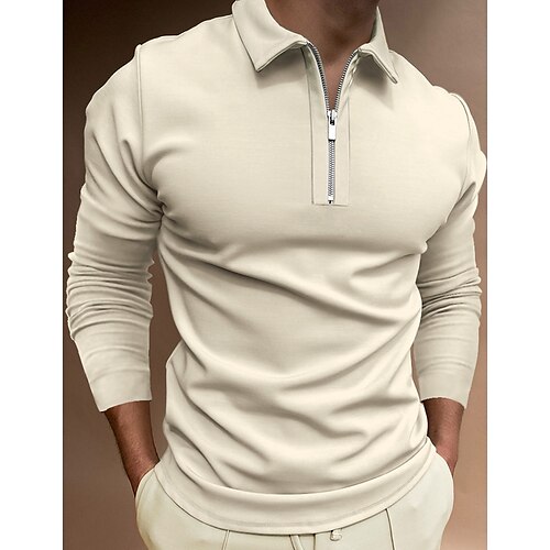 Men's Collar Polo Shirt Zip Polo Golf Shirt Solid Color Collar Khaki Outdoor Street Long Sleeve Zipper Clothing Apparel Fashion Sportswear Casual Comfortable / Winter / Winter / Fall
Men's Collar Polo Shirt Zip Polo Golf Shirt Solid Color Collar Khaki Outdoor Street Long Sleeve Zipper Clothing Apparel Fashion Sportswear Casual Comfortable / Winter / Winter / Fall