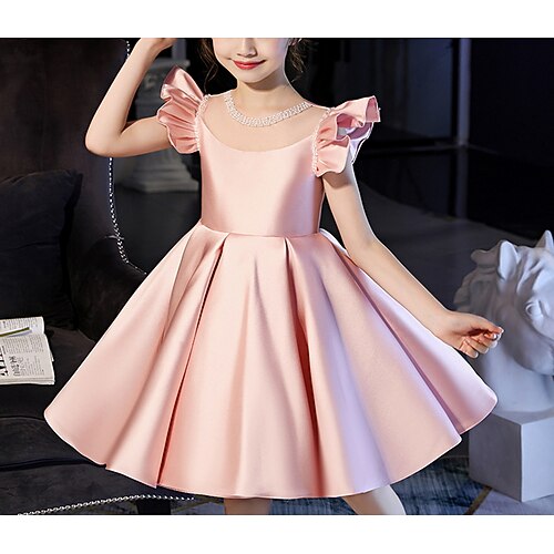 Wedding Party Princess Flower Girl Dresses Jewel Neck Knee Length Satin Spring Summer with Pure Color Cute Girls' Party Dress Fit 3-16 Years
Wedding Party Princess Flower Girl Dresses Jewel Neck Knee Length Satin Spring Summer with Pure Color Cute Girls' Party Dress Fit 3-16 Years