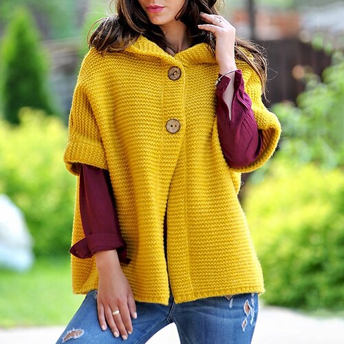 Dame Cardigan Sweater Jumper Strikke Strikket Helfarve Hætte Stilfuld Daglig Drop Shoulder Efterår Gul Rosa S M L / Regulær
Dame Cardigan Sweater Jumper Strikke Strikket Helfarve Hætte Stilfuld Daglig Drop Shoulder Efterår Gul Rosa S M L / Regulær