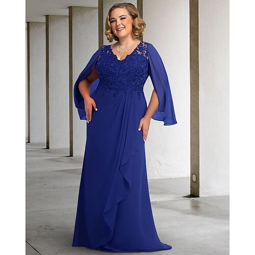 A-Line Mother of the Bride Dress Plus Size Elegant V Neck Floor Length Chiffon Lace Sleeveless with Pleats Appliques 2022
A-Line Mother of the Bride Dress Plus Size Elegant V Neck Floor Length Chiffon Lace Sleeveless with Pleats Appliques 2022