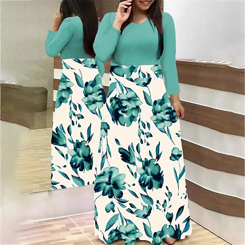 Women's Plus Size Holiday Dress Floral Crew Neck Print Long Sleeve Fall Winter Casual Maxi long Dress Daily Dress
Women's Plus Size Holiday Dress Floral Crew Neck Print Long Sleeve Fall Winter Casual Maxi long Dress Daily Dress