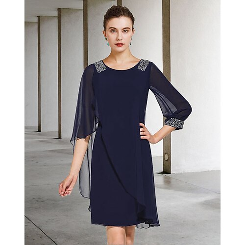 A tubino Abito da cerimonia per signora Elegante Con decorazione gioiello Corto / mini Chiffon Con strass Manica a 3/4 con Perline Lustrini 2023
A tubino Abito da cerimonia per signora Elegante Con decorazione gioiello Corto / mini Chiffon Con strass Manica a 3/4 con Perline Lustrini 2023
