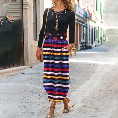 Women's Long Dress Maxi Dress Black Blue White Long Sleeve Floral Print Winter Fall Autumn Crew Neck Winter Dress Fall Dress S M L XL XXL 3XL
Women's Long Dress Maxi Dress Black Blue White Long Sleeve Floral Print Winter Fall Autumn Crew Neck Winter Dress Fall Dress S M L XL XXL 3XL