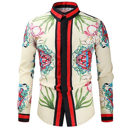 Men's Shirt Floral Geometric Classic Collar Party Casual Print Long Sleeve Tops Ethnic Style Casual Beige
Men's Shirt Floral Geometric Classic Collar Party Casual Print Long Sleeve Tops Ethnic Style Casual Beige