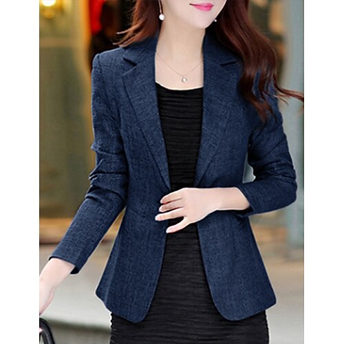 Women's Blazer Solid Colored Basic Long Sleeve Coat Fall Spring Daily Regular Jacket Blue / Plus Size
Women's Blazer Solid Colored Basic Long Sleeve Coat Fall Spring Daily Regular Jacket Blue / Plus Size