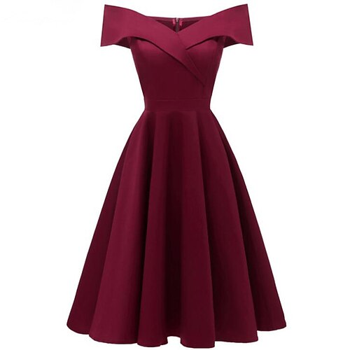 A-Line Elegant Vintage Party Wear Cocktail Party Dress Off Shoulder Short Sleeve Knee Length Spandex with Sleek 2022
A-Line Elegant Vintage Party Wear Cocktail Party Dress Off Shoulder Short Sleeve Knee Length Spandex with Sleek 2022