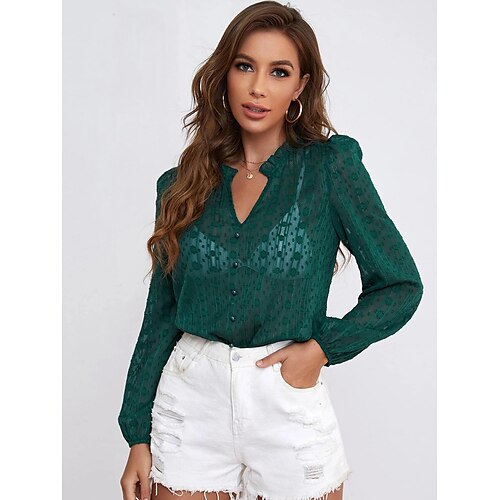 Women's Blouse Plain Daily Weekend Blouse Shirt Long Sleeve V Neck Casual Streetwear Green Blue Pink S
Women's Blouse Plain Daily Weekend Blouse Shirt Long Sleeve V Neck Casual Streetwear Green Blue Pink S