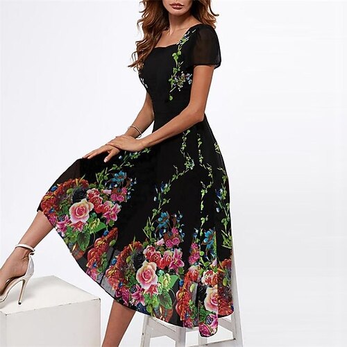 Robe mi-longue Femme Robe casual Manche Courte Printemps Eté - Elégant Imprimer Floral Col Ras du Cou 2023 Noir Rose Claire Bleu Fuchsia S M L XL XXL 3XL
Robe mi-longue Femme Robe casual Manche Courte Printemps Eté - Elégant Imprimer Floral Col Ras du Cou 2023 Noir Rose Claire Bleu Fuchsia S M L XL XXL 3XL