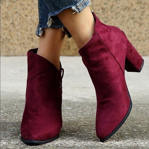 Women's Boots Booties Ankle Boots Chunky Heel Pointed Toe Rubber Loafer Color Block Wine Almond Black
Women's Boots Booties Ankle Boots Chunky Heel Pointed Toe Rubber Loafer Color Block Wine Almond Black