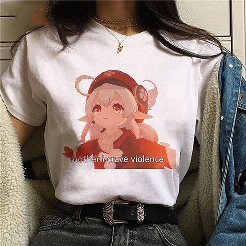 

Inspired by Genshin Impact Cosplay Klee Cartoon Manga Back To School Print Harajuku Graphic Kawaii T-shirt For Men's Women's Adults' Hot Stamping Polyester / Cotton Blend