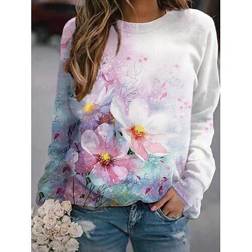 Women's Sweatshirt Pullover Basic Streetwear Print Pink Graphic Floral Daily Round Neck Long Sleeve S M L XL XXL / 3D Print
Women's Sweatshirt Pullover Basic Streetwear Print Pink Graphic Floral Daily Round Neck Long Sleeve S M L XL XXL / 3D Print