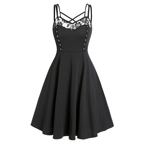 Women's Plus Size Party Dress Solid Color V Neck Lace Sleeveless Spring Summer Sexy Short Mini Dress Party Date Dress
Women's Plus Size Party Dress Solid Color V Neck Lace Sleeveless Spring Summer Sexy Short Mini Dress Party Date Dress