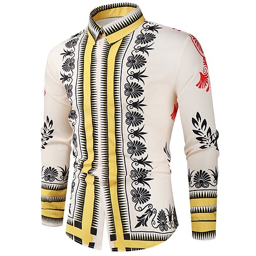Men's Shirt Geometric Classic Collar Party Casual Print Long Sleeve Tops Ethnic Style Casual Beige
Men's Shirt Geometric Classic Collar Party Casual Print Long Sleeve Tops Ethnic Style Casual Beige