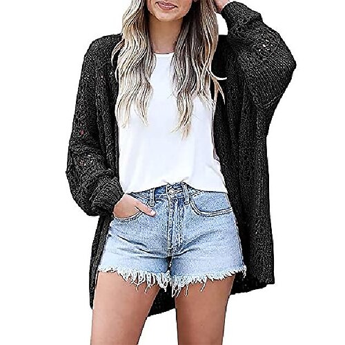 Women's Cardigan Classic Style Solid Color Basic Casual Cotton Long Sleeve Loose Sweater Cardigans Open Front Fall Spring Creamy-white Purple Grey / Holiday
Women's Cardigan Classic Style Solid Color Basic Casual Cotton Long Sleeve Loose Sweater Cardigans Open Front Fall Spring Creamy-white Purple Grey / Holiday