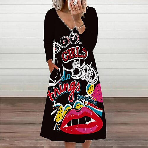 Women's Casual Dress T Shirt Dress Tee Dress Mini Dress Black Red Long Sleeve Graphic Zipper Winter Fall Spring Crew Neck Classic Daily Weekend 2023 S M L XL 2XL 3XL
Women's Casual Dress T Shirt Dress Tee Dress Mini Dress Black Red Long Sleeve Graphic Zipper Winter Fall Spring Crew Neck Classic Daily Weekend 2023 S M L XL 2XL 3XL