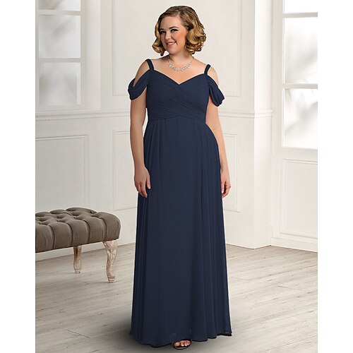 A-linje Kjole til brudens mor Plusstørrelse Elegant V-hals Gulvlengde Chiffon Ermeløs med Plissert Bølgemønster 2023
A-linje Kjole til brudens mor Plusstørrelse Elegant V-hals Gulvlengde Chiffon Ermeløs med Plissert Bølgemønster 2023
