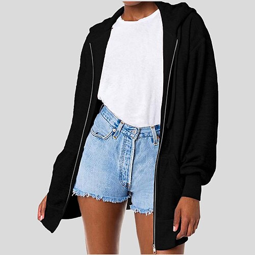 Women's Zip Hoodie Sweatshirt Pullover Long Black Red Solid Color Plain Casual Hooded Long Sleeve S M L XL XXL / Winter
Women's Zip Hoodie Sweatshirt Pullover Long Black Red Solid Color Plain Casual Hooded Long Sleeve S M L XL XXL / Winter