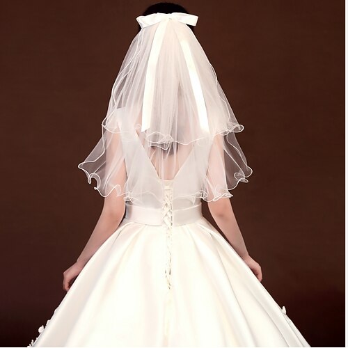 3 strati Compleanno / Casual quotidiano / Dolce Veli da sposa Velo corto (alle spalle) con Fiocco in satin / Colore Puro Tulle
3 strati Compleanno / Casual quotidiano / Dolce Veli da sposa Velo corto (alle spalle) con Fiocco in satin / Colore Puro Tulle