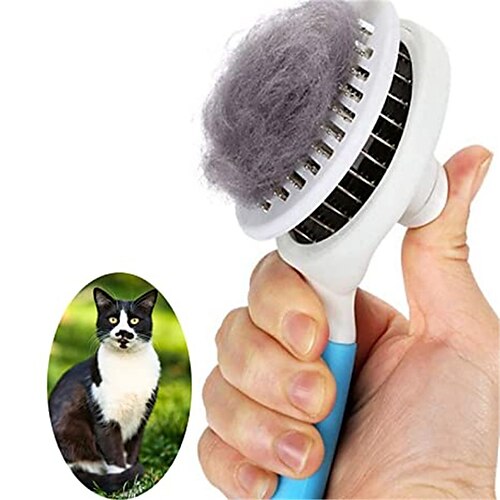 

Cat Brush, Self Cleaning Slicker Brushes for Shedding and Grooming Removes Loose Undercoat, Mats and Tangled Hair Grooming Comb for Cats Dogs Brush Massage-Self Cleaning