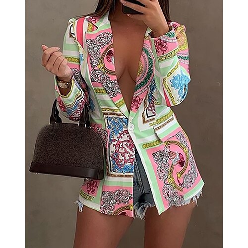 Per donna Giacca Feste Strada Informale San Valentino Stampa Sensuale Barocco Color Block Standard Capispalla Manica lunga Autunno Primavera Blu chiaro Nero Viola S M L XL 2XL
Per donna Giacca Feste Strada Informale San Valentino Stampa Sensuale Barocco Color Block Standard Capispalla Manica lunga Autunno Primavera Blu chiaro Nero Viola S M L XL 2XL