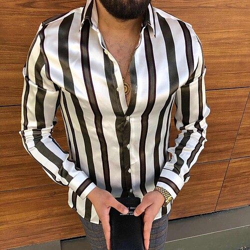 herreskjorte stribet turndown klassisk krave dagligt gå ud button-down lange ærmer toppe hip hop strand sort/hvid/efterår
herreskjorte stribet turndown klassisk krave dagligt gå ud button-down lange ærmer toppe hip hop strand sort/hvid/efterår