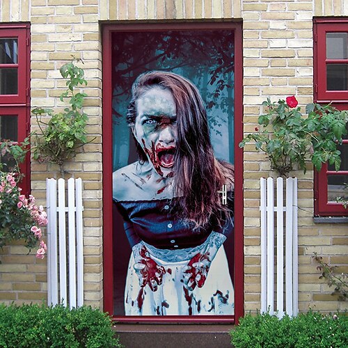 Halloween 2pcs Self-adhesive Horror Hot Girl Door Sticker Living Room Diy Decoration Home Waterproof Wall Sticker 77x200cm
Halloween 2pcs Self-adhesive Horror Hot Girl Door Sticker Living Room Diy Decoration Home Waterproof Wall Sticker 77x200cm