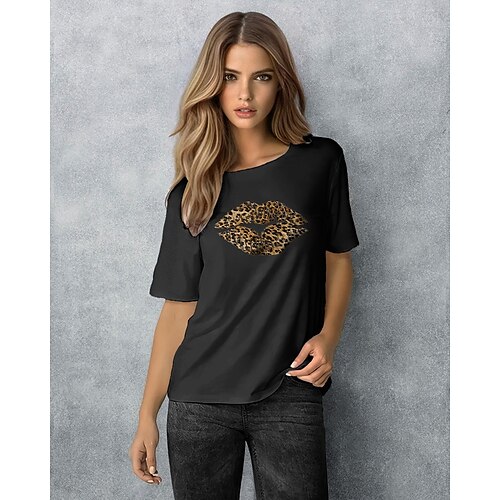 Women's T shirt Tee Green Yellow Wine Leopard Print Short Sleeve Daily Weekend Basic Round Neck Regular 100% Cotton S / Summer
Women's T shirt Tee Green Yellow Wine Leopard Print Short Sleeve Daily Weekend Basic Round Neck Regular 100% Cotton S / Summer