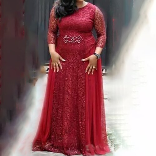 Women's Plus Size Party Dress Solid Color Crew Neck Sequins 3/4 Length Sleeve Fall Winter Sequins Prom Dress Maxi long Dress Party Dress / Sequin Dress
Women's Plus Size Party Dress Solid Color Crew Neck Sequins 3/4 Length Sleeve Fall Winter Sequins Prom Dress Maxi long Dress Party Dress / Sequin Dress