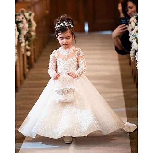Wedding Party Princess Flower Girl Dresses Jewel Neck Floor Length Tulle Winter Fall with Pure Color Cute Girls' Party Dress Fit 3-16 Years
Wedding Party Princess Flower Girl Dresses Jewel Neck Floor Length Tulle Winter Fall with Pure Color Cute Girls' Party Dress Fit 3-16 Years
