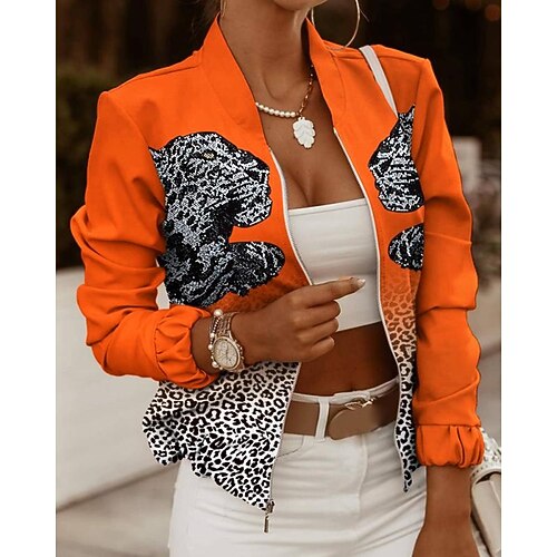 Women's Jacket Casual Jacket Daily Valentine's Day Going out Fall Winter Regular Coat Stand Collar Regular Fit Warm Casual Jacket Long Sleeve Print Print Sky Blue Orange Red
Women's Jacket Casual Jacket Daily Valentine's Day Going out Fall Winter Regular Coat Stand Collar Regular Fit Warm Casual Jacket Long Sleeve Print Print Sky Blue Orange Red